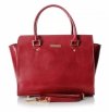 Kožené kabelka kufřík Genuine Leather červená 2222