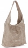 Kožené kabelka shopper bag Vera Pelle béžová A1