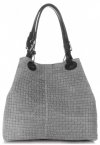 Kožené kabelka shopper bag Vittoria Gotti šedá V80047