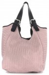 Kožené kabelka shopper bag Vittoria Gotti pudrová růžová V80050