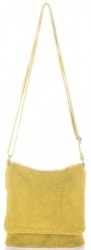 Kožené kabelka listonoška Vittoria Gotti žlutá V401