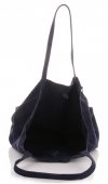 Kožené kabelka shopper bag Vera Pelle tmavě modrá 601