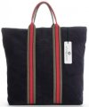 Kožené kabelka shopper bag Vittoria Gotti tmavě modrá V689746