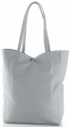 Kožené kabelka shopper bag Vittoria Gotti světle šedá V299F