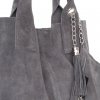 Kožené kabelka shopper bag Genuine Leather šedá 801