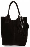 Kožené kabelka shopper bag Genuine Leather čokoládová 801