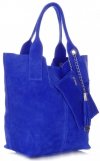 Kožené kabelka shopper bag Vittoria Gotti kobaltová V5190