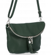 Kožené kabelka univerzální Vera Pelle lahvově zelená E9