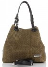 Kožené kabelka shopper bag Vittoria Gotti khaki V80047