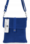 Kožené kabelka univerzální Vittoria Gotti modrá B17