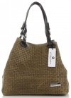 Kožené kabelka shopper bag Vittoria Gotti khaki V80047