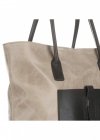 Bőr táska shopper bag Genuine Leather bézs 358