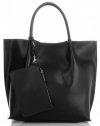 Bőr táska shopper bag Vittoria Gotti fekete V355