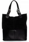 Bőr táska shopper bag Genuine Leather fekete 605