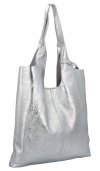 Bőr táska shopper bag Vittoria Gotti ezüst 165