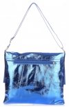 Bőr táska levéltáska Vittoria Gotti kék V05721
