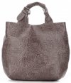 Bőr táska shopper bag Genuine Leather földszínű K216