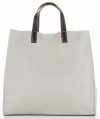 Bőr táska univerzális Genuine Leather világosszürke 691756