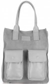 Bőr táska shopper bag Vittoria Gotti világosszürke V27A