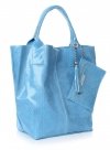 Bőr táska shopper bag Genuine Leather égszínkék 555