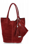 Bőr táska shopper bag Vittoria Gotti bordó V5190