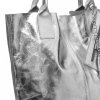 Bőr táska shopper bag Genuine Leather ezüst 555