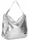 Bőr táska shopper bag Vittoria Gotti ezüst V8818