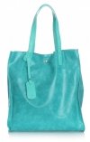 Bőr táska shopper bag Vera Pelle türkizkék 205454