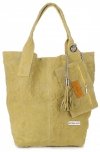 Bőr táska shopper bag Vittoria Gotti pisztácia V10