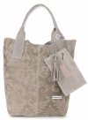 Bőr táska shopper bag Vittoria Gotti bézs V10