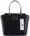 Bőr táska kuffer Vittoria Gotti fekete V7719