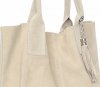 Bőr táska shopper bag Genuine Leather bézs 801