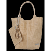 Bőr táska shopper bag Vittoria Gotti bézs B22