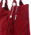 Bőr táska shopper bag Genuine Leather bordó 801