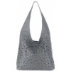 Bőr táska shopper bag Vittoria Gotti világosszürke V31