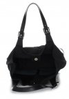 Bőr táska shopper bag Genuine Leather fekete 605
