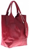 Bőr táska shopper bag Genuine Leather piros 555