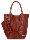 Bőr táska shopper bag Vittoria Gotti barna B22
