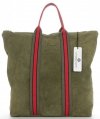 Bőr táska shopper bag Vittoria Gotti zöld V689746
