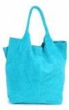 Bőr táska shopper bag Genuine Leather türkizkék 801