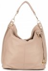 Bőr táska shopper bag Vittoria Gotti bézs V8047