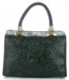 Bőr táska kuffer Genuine Leather palackzöld 214E