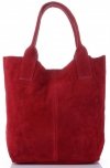 Bőr táska shopper bag Genuine Leather bordó 801