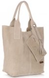 Bőr táska shopper bag Vittoria Gotti bézs V5190