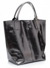 Bőr táska shopper bag Genuine Leather acél 555