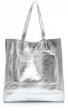 Bőr táska shopper bag Vera Pelle ezüst 205454