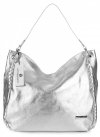 Bőr táska shopper bag Vittoria Gotti ezüst V8818