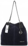 Bőr táska shopper bag Vittoria Gotti tengerkék V3081