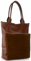 Bőr táska shopper bag Vittoria Gotti barna V270