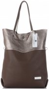 Bőr táska shopper bag Vittoria Gotti barna V6538